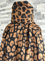 Load image into Gallery viewer, lusciousscarves Black and Brown Animal Print Design Scarf / Wrap , cashmere blend.
