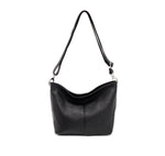 Load image into Gallery viewer, lusciousscarves Black Genuine Italian Leather Bucket Style Crossbody Bag
