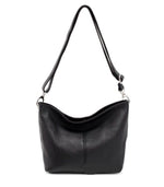 Load image into Gallery viewer, lusciousscarves Black Genuine Italian Leather Bucket Style Crossbody / Shoulder Bag , 7 Colours available.
