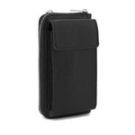 Load image into Gallery viewer, lusciousscarves Black Genuine Italian Leather Crossbody Phone Bag and Purse,
