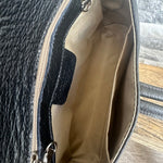 Load image into Gallery viewer, lusciousscarves Black Italian Leather Clutch Bag with Loop Handle
