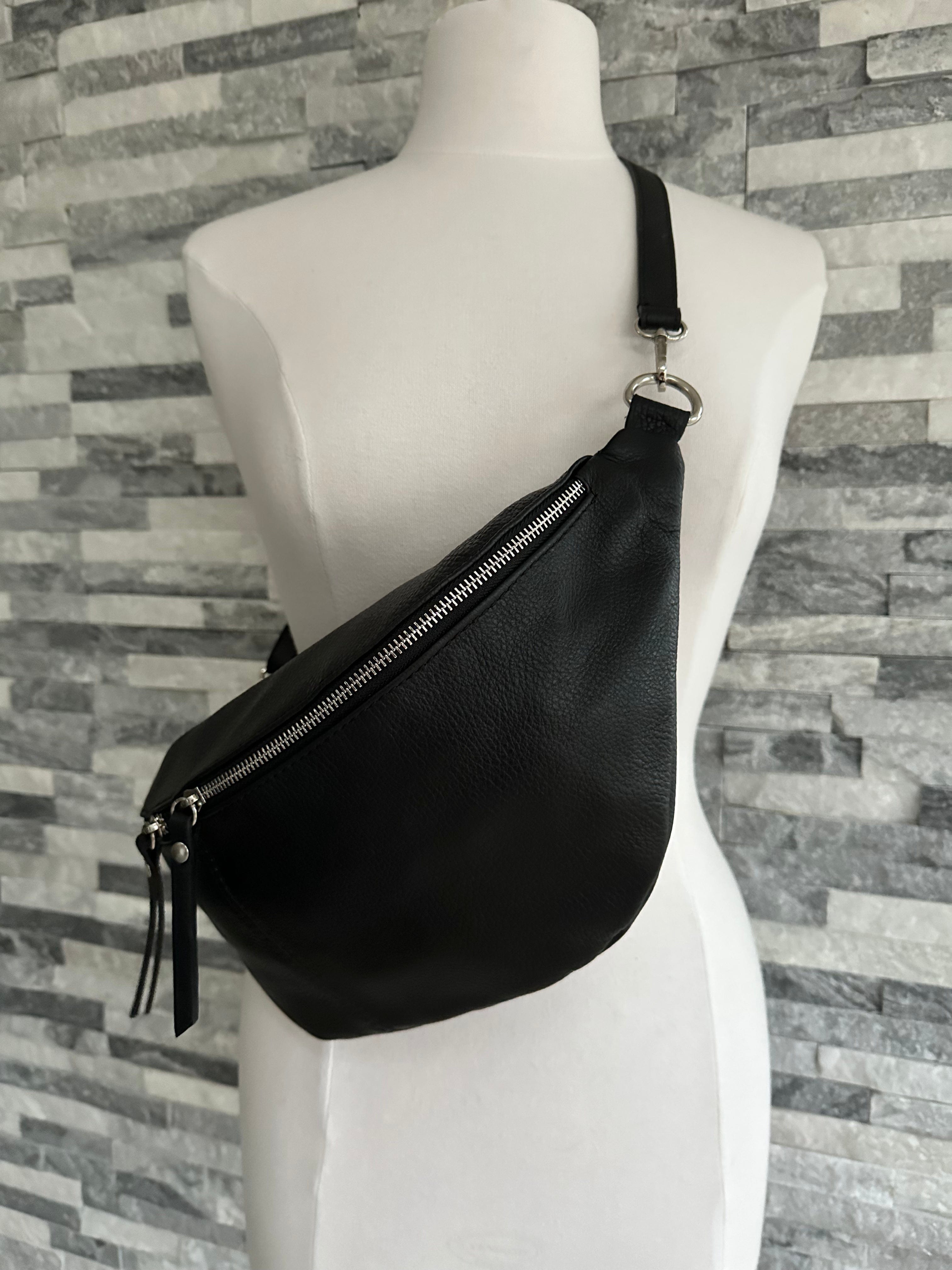 Black leather large bag hotsell