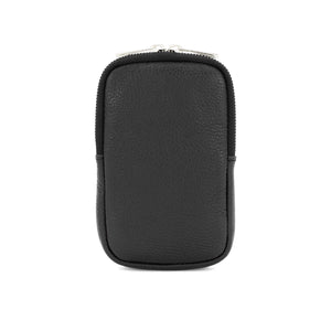 lusciousscarves Black Italian Leather Phone Pouch Crossbody Bag , Available in 20 Colours