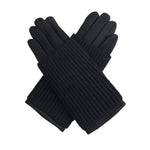 Load image into Gallery viewer, lusciousscarves Black Ladies Velour Gloves with Removable Knitted Cuff
