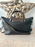 Load image into Gallery viewer, lusciousscarves Black Leather Small Tote Bag , Crossbody,Italian Design
