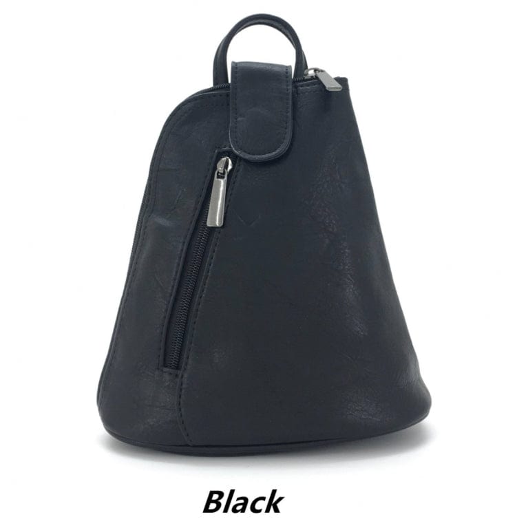 lusciousscarves Black Small Convertible Rucksack / Backpack / Crossbody Bag.