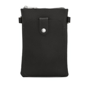 lusciousscarves Black Small Italian Leather Crossbody Phone Bag , Available in 12 Colours