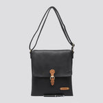 Load image into Gallery viewer, lusciousscarves Black Soft Faux Leather Satchel Style Crossbody Bag.
