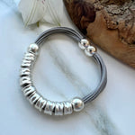Load image into Gallery viewer, lusciousscarves Bracelets Matt silver barrels bracelet
