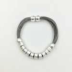 Load image into Gallery viewer, lusciousscarves Bracelets Matt silver barrels bracelet

