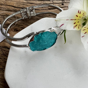 lusciousscarves Bracelets Miss Milly Turquoise Painted Hinged Bracelet FB520