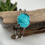 Load image into Gallery viewer, lusciousscarves Bracelets Miss Milly Turquoise Painted Hinged Bracelet FB520
