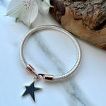 Load image into Gallery viewer, lusciousscarves Bracelets Silver and rose gold star charm bracelet
