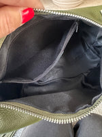 Load image into Gallery viewer, lusciousscarves Braided Handle Khaki Green Italian Leather Handbag

