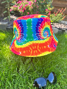 lusciousscarves Bright Coloured Psychedelic Design Bucket Hat Reversible Design