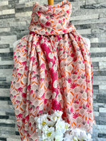 Load image into Gallery viewer, lusciousscarves Bright Pink Delicate Dandelions Scarf.
