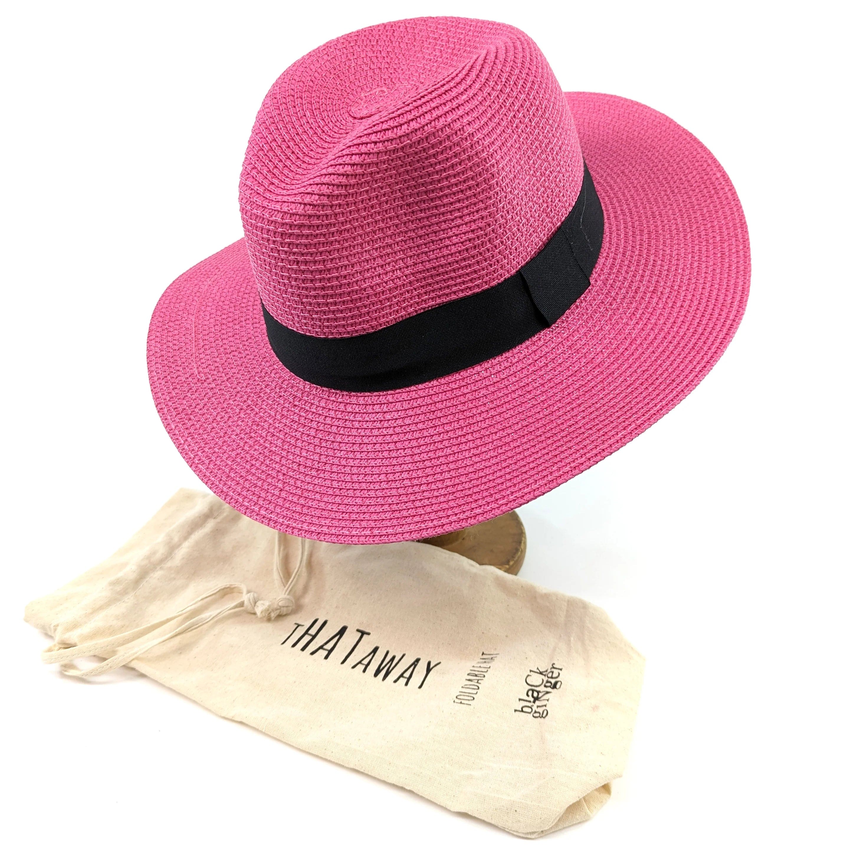 lusciousscarves Bright Pink Panama Style Sun hat , Rollable and Packable