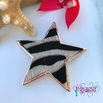 Load image into Gallery viewer, lusciousscarves Brooches &amp; Lapel Pins Magnetic Star Brooch, Rose Gold Animal Print Design.
