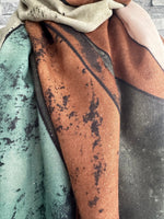 Load image into Gallery viewer, lusciousscarves Brown, Green and Black Scarf with Gold Glitter.
