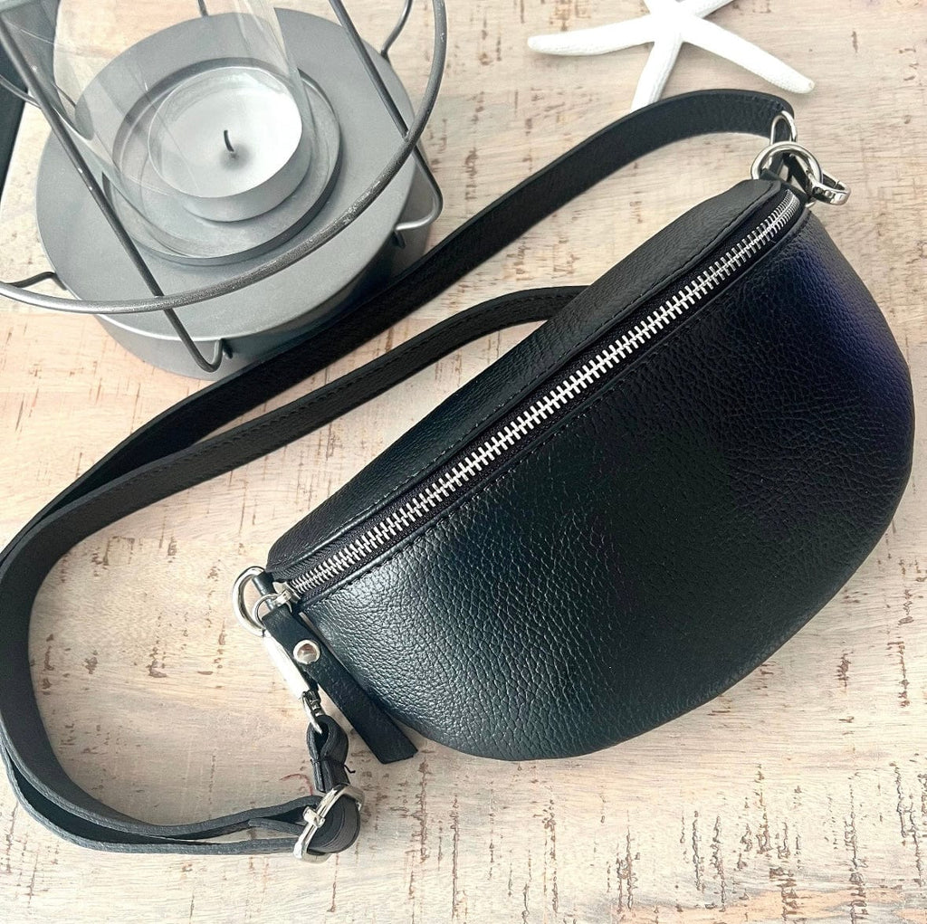 lusciousscarves Bum bag Black leather Bum Bag