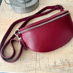 Load image into Gallery viewer, lusciousscarves Bum bag Burgundy Italian leather Bum Bag / Chest Bag / Sling Bag
