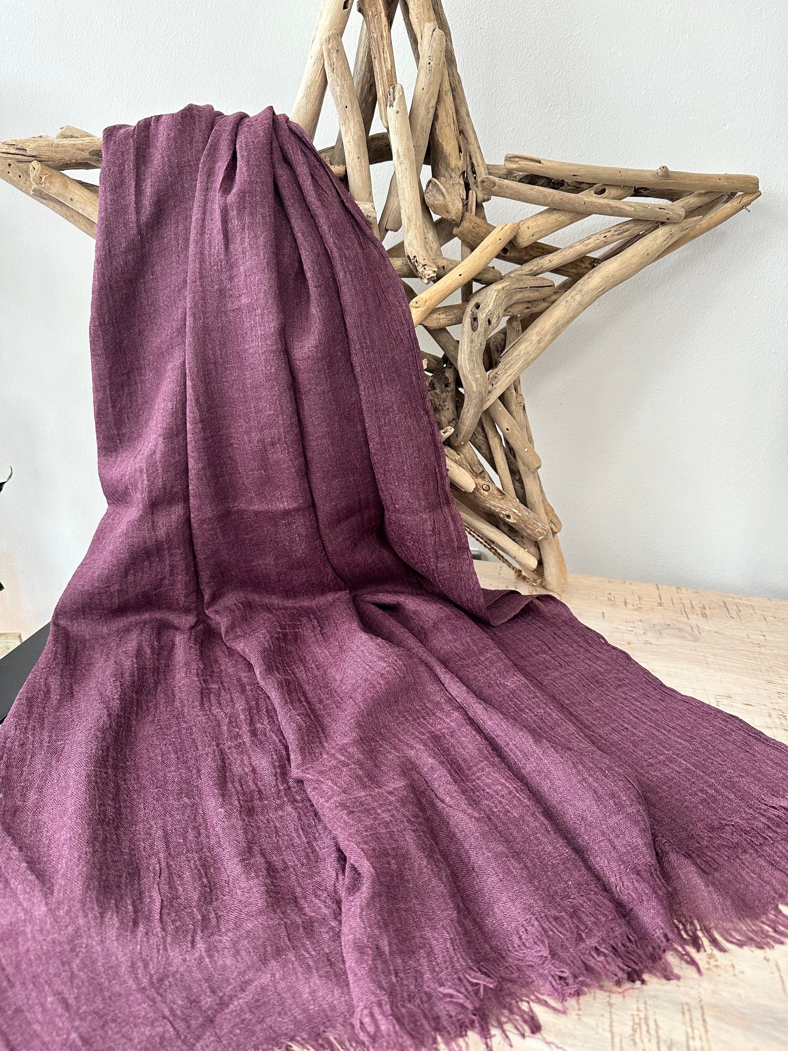 lusciousscarves Burgundy Plain Light Weight Cotton Blend Summer Scarf , Wrap, Shawl 26 Colours Available