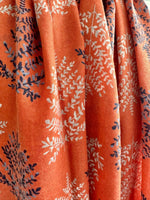 Load image into Gallery viewer, lusciousscarves Burnt Orange , Grey and Blue Autumnal Leaves Scarf.
