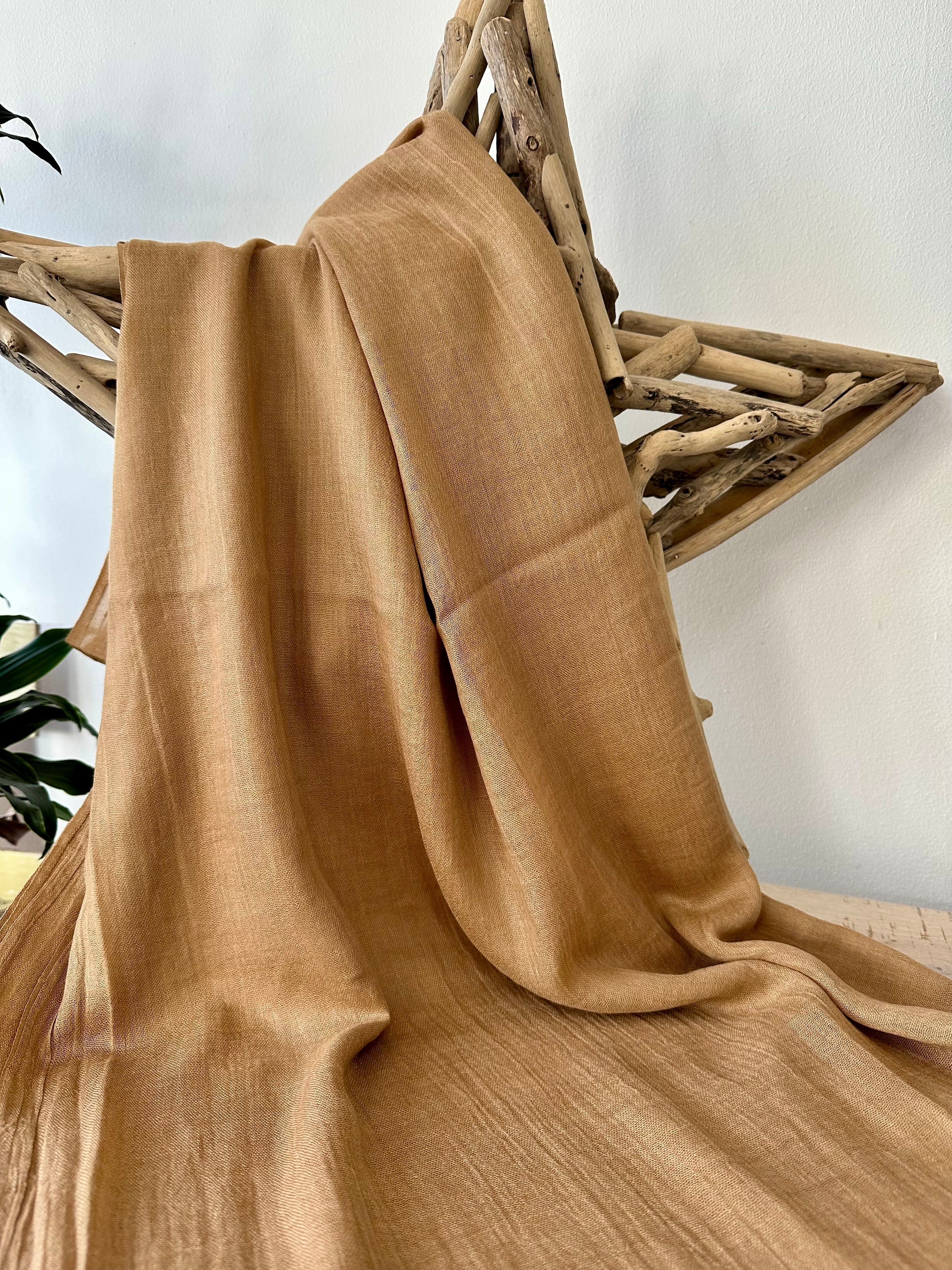 lusciousscarves Camel Plain Light Weight Cotton Blend Summer Scarf , Wrap, Shawl 37 Colours Available