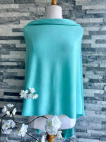 Load image into Gallery viewer, lusciousscarves Clothing Aqua Light Weight Poncho Fine Knit , available in 19 Colours.
