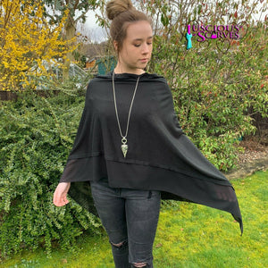 lusciousscarves Clothing Black Light Weight Poncho