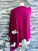 Load image into Gallery viewer, lusciousscarves Clothing Cerise Deep Pink Light Weight Poncho Fine Knit , available in 19 Colours.
