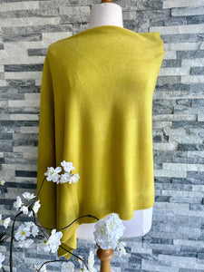 lusciousscarves Clothing Citrus Yellow Light Weight Poncho Fine Knit , available in 19 Colours.