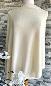lusciousscarves Clothing Cream Light Weight Summer Poncho Fine Knit , available in 19 Colours.
