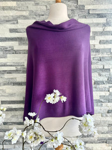 lusciousscarves Clothing Deep Purple Light Weight Poncho Fine Knit , available in 19 Colours.
