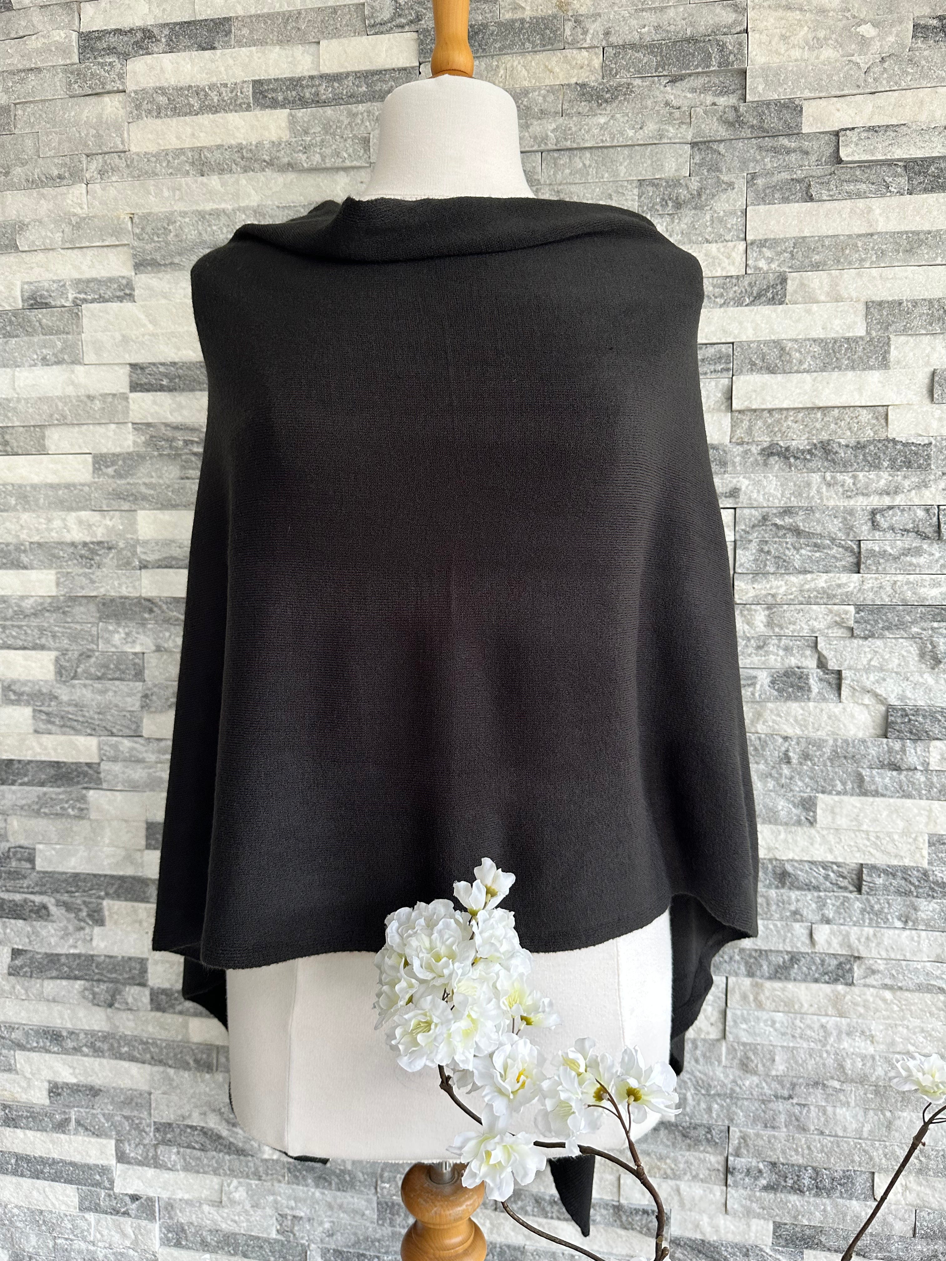 lusciousscarves Clothing Fine Knit Poncho 10 Colours.