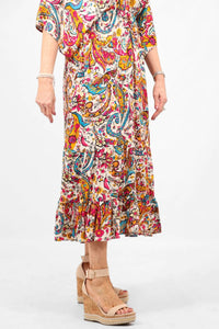 lusciousscarves Clothing Floaty Kaftan Summer Dress Fleur-de-lis Design