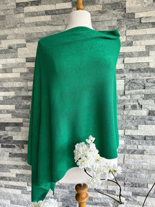 lusciousscarves Clothing Green Fine Knit Poncho 10 Colours.
