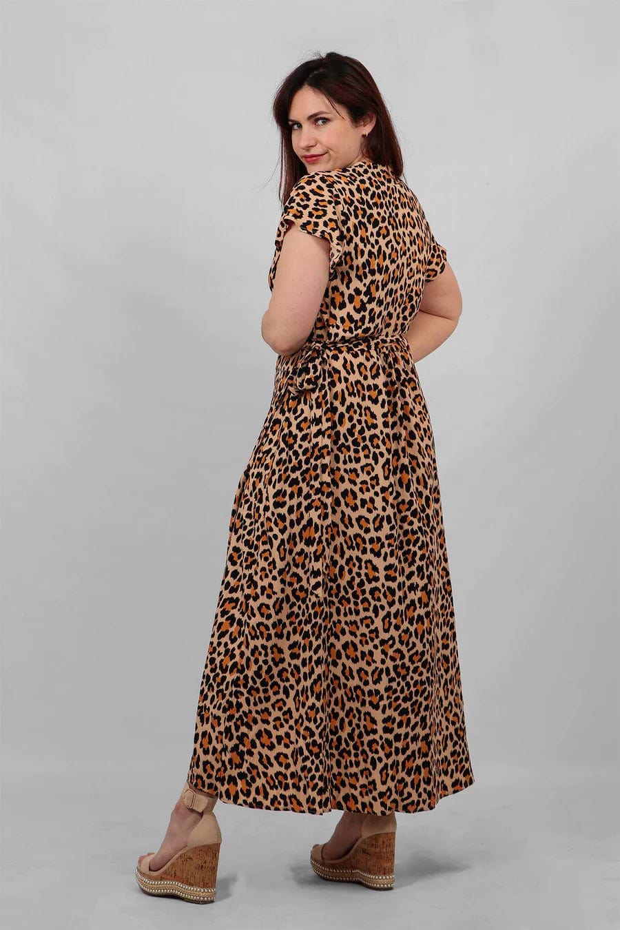 lusciousscarves Clothing Large Leopard Print Design Wrap Dress