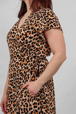 Load image into Gallery viewer, lusciousscarves Clothing Large Leopard Print Design Wrap Dress
