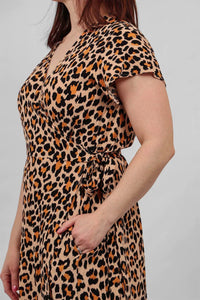 lusciousscarves Clothing Large Leopard Print Design Wrap Dress