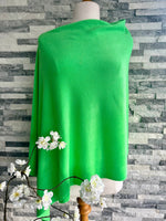 Load image into Gallery viewer, lusciousscarves Clothing Lime Green Light Weight Poncho Fine Knit , available in 19 Colours.
