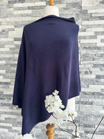 Load image into Gallery viewer, lusciousscarves Clothing Navy Fine Knit Poncho 10 Colours.
