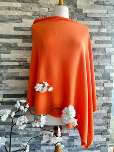 lusciousscarves Clothing Orange Light Weight Poncho Fine Knit , available in 19 Colours.