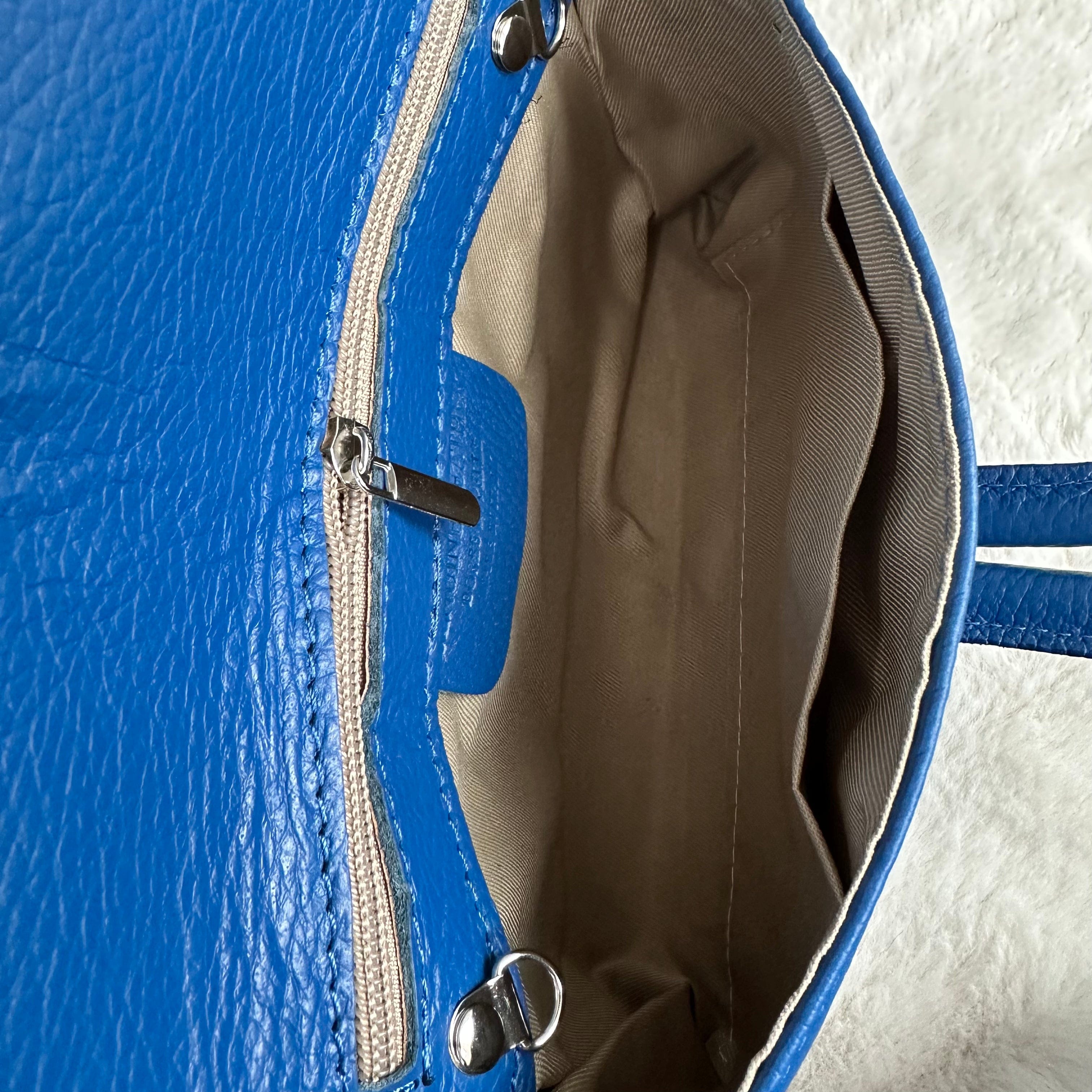 Blue leather discount bag