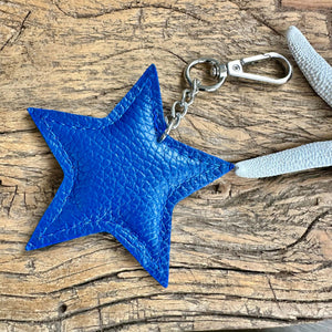 lusciousscarves Italian Leather Star Padded Keyring.