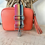 Load image into Gallery viewer, lusciousscarves Coral Leather Camera Bag and Strap Combo
