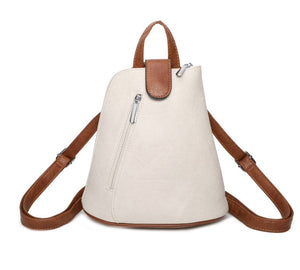 lusciousscarves Cream Small Convertible Rucksack / Backpack / Crossbody Bag / Handbag