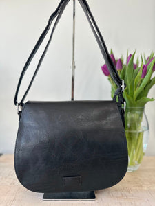 lusciousscarves crossbody Black Satchel Style Faux Vegan Leather Crossbody Bag. 10 Colours available