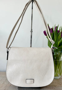 Faux Vegan Leather Satchel Style Crossbody Bag Handbag