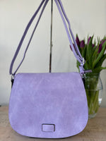 Load image into Gallery viewer, lusciousscarves crossbody Lilac Satchel Style Faux Vegan Leather Crossbody Bag. 10 Colours available
